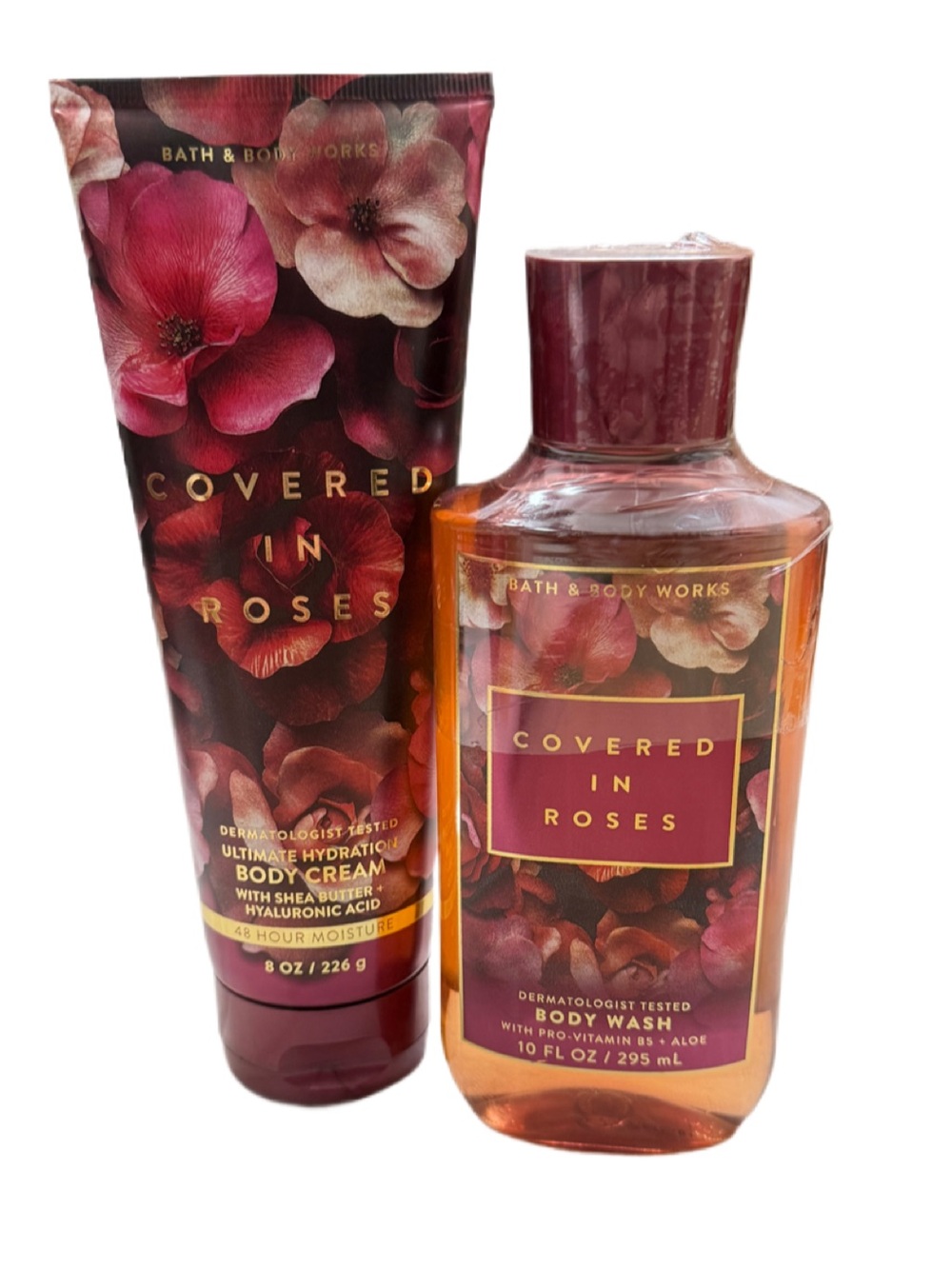 Bath & Body Works Covered in Roses Body Wash & Cream - Deep Rose Burgundy